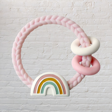 Load image into Gallery viewer, Ritzy Rattle with Teething Rings: Rainbow