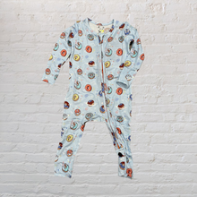 Load image into Gallery viewer, Bamboo Convertible Footie Blue Donut