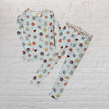 Load image into Gallery viewer, Bamboo Two Piece Pajama Set Blue Donut