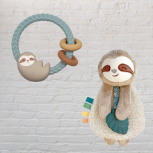 Load image into Gallery viewer, Ritzy Rattle with Teething Rings: Sloth