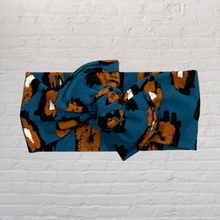 Load image into Gallery viewer, Knotted Headband Aqua Cheetah