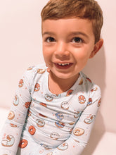 Load image into Gallery viewer, Bamboo Two Piece Pajama Set Blue Donut