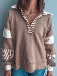 Caramel Henley Pullover