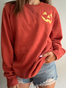 Embroidered Pumpkin Crewneck Sweatshirt