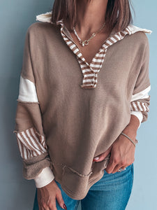 Caramel Henley Pullover