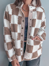 Load image into Gallery viewer, Checkered Sherpa Jacket
