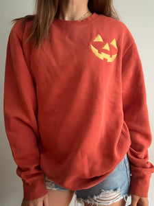 Embroidered Pumpkin Crewneck Sweatshirt