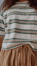 Load image into Gallery viewer, Everly Cropped Tee - Ivory/ Green
