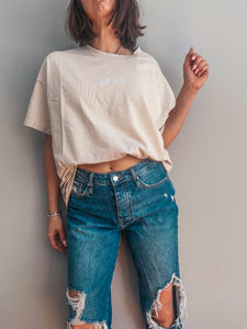 OURHHAUS Embroidered Neutral Tee