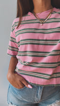 Load image into Gallery viewer, Everly Striped Tee - Pink/ Green
