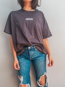 OURHHAUS Embroidered Charcoal Tee