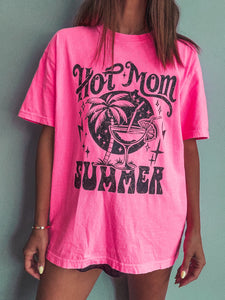 Hot Mom Summer Tee (Hot Pink)