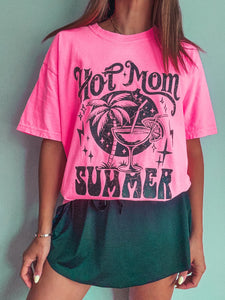 Hot Mom Summer Tee (Hot Pink)
