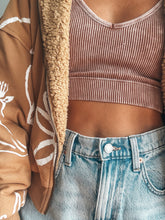 Load image into Gallery viewer, Fall Florals Sherpa Jacket
