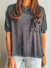 Load image into Gallery viewer, Sienna Ribbed Tee - Charcoal
