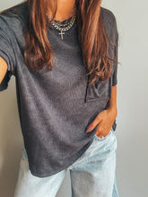 Load image into Gallery viewer, Sienna Ribbed Tee - Charcoal
