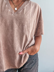 Mocha V-Neck Tee