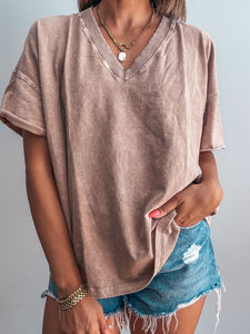 Mocha V-Neck Tee