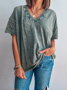 Sage V-Neck Tee