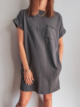 Load image into Gallery viewer, Simple T-shirt Dress - Charcoal
