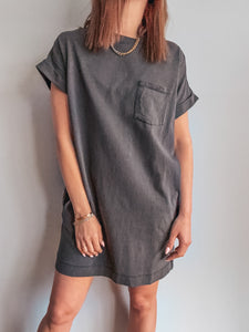 Simple T-shirt Dress - Charcoal