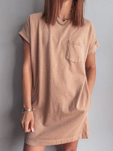 Simple T-shirt Dress - Dark Taupe