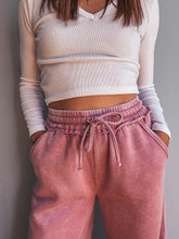 Load image into Gallery viewer, Pink Rose Cozy Wide Leg Sweatpants
