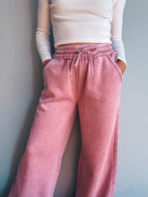 Load image into Gallery viewer, Pink Rose Cozy Wide Leg Sweatpants

