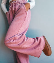Load image into Gallery viewer, Pink Rose Cozy Wide Leg Sweatpants
