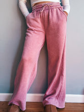 Load image into Gallery viewer, Pink Rose Cozy Wide Leg Sweatpants

