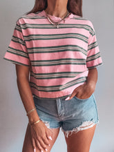 Load image into Gallery viewer, Everly Striped Tee - Pink/ Green
