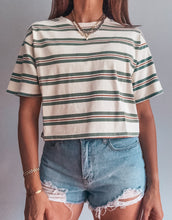 Load image into Gallery viewer, Everly Cropped Tee - Ivory/ Green
