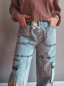 Denim Cargo Pants