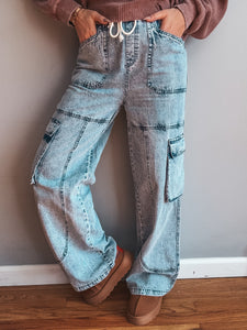 Denim Cargo Pants