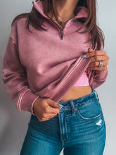 Load image into Gallery viewer, Pink Rose Half Zip
