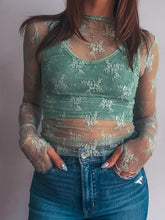 Load image into Gallery viewer, Sweet Sage Lace Top
