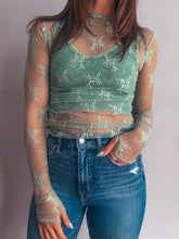 Load image into Gallery viewer, Sweet Sage Lace Top
