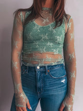 Load image into Gallery viewer, Sweet Sage Lace Top
