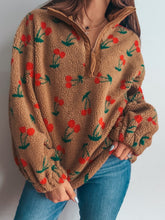 Load image into Gallery viewer, Cherry Sherpa Half Zip
