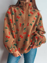 Load image into Gallery viewer, Cherry Sherpa Half Zip
