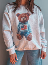 Load image into Gallery viewer, America Teddy Crewneck Sweatshirt
