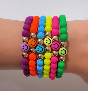 Neon Smiley Bracelets