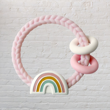 Load image into Gallery viewer, Ritzy Rattle with Teething Rings: Rainbow
