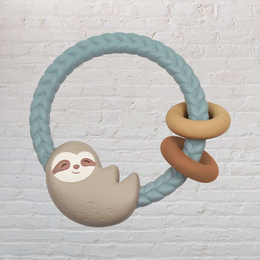 Ritzy Rattle with Teething Rings: Sloth