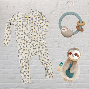 Itzy Lovey Plush and Teether Toy: Sloth