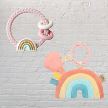 Load image into Gallery viewer, Ritzy Rattle with Teething Rings: Rainbow
