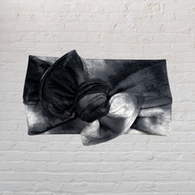 Load image into Gallery viewer, Knotted Headband Charcoal Tie-Dye
