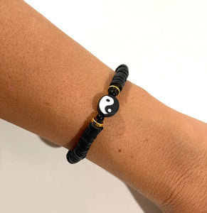 Ying Yang  Heishi Bracelet