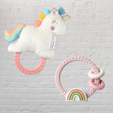 Load image into Gallery viewer, Ritzy Rattle Pal Plush Rattle with Teether: Unicorn
